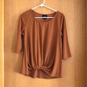 3/$8 Rust Dotted 3/4 Sleeve Blouse Large